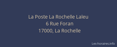 La Poste La Rochelle Laleu