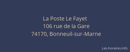 La Poste Le Fayet