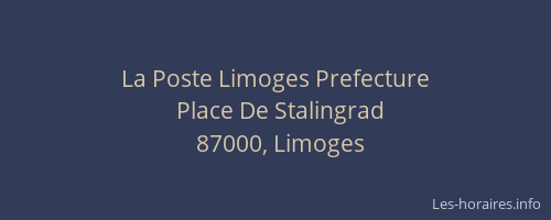 La Poste Limoges Prefecture