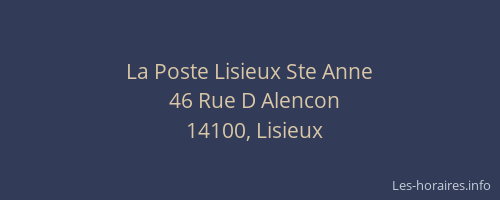 La Poste Lisieux Ste Anne