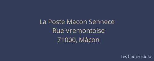 La Poste Macon Sennece