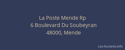 La Poste Mende Rp