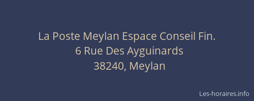 La Poste Meylan Espace Conseil Fin.