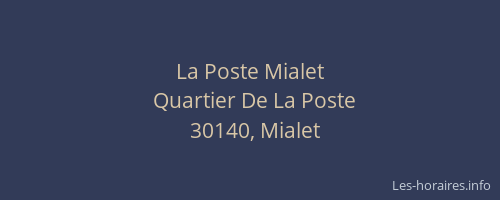 La Poste Mialet