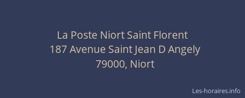 La Poste Niort Saint Florent