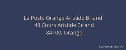 La Poste Orange Aristide Briand