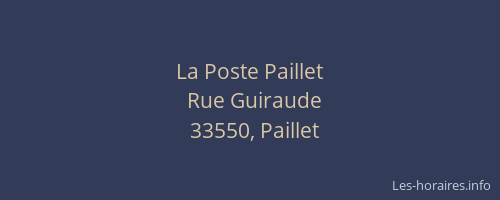 La Poste Paillet