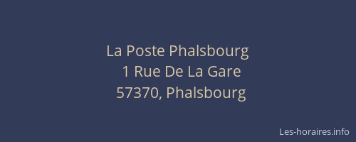 La Poste Phalsbourg