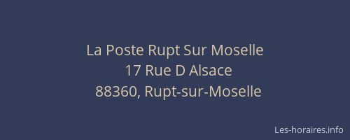 La Poste Rupt Sur Moselle