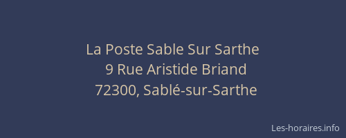La Poste Sable Sur Sarthe