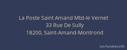 La Poste Saint Amand Mtd-le Vernet