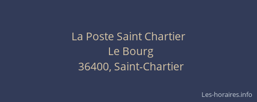 La Poste Saint Chartier