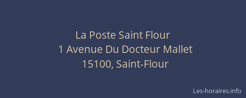 La Poste Saint Flour