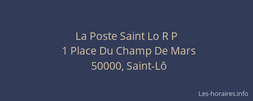La Poste Saint Lo R P