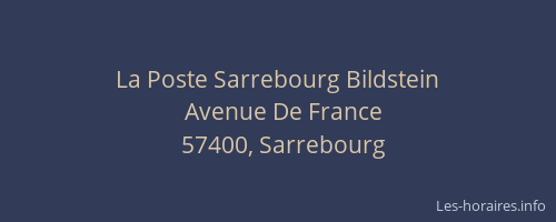 La Poste Sarrebourg Bildstein