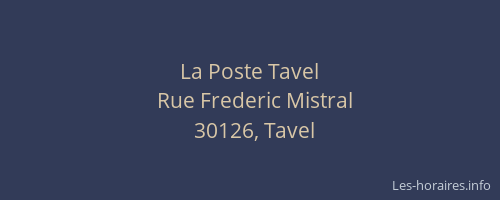 La Poste Tavel