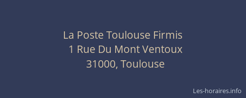 La Poste Toulouse Firmis