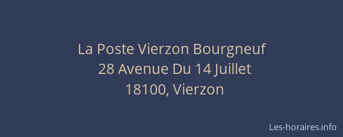 La Poste Vierzon Bourgneuf