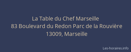 La Table du Chef Marseille