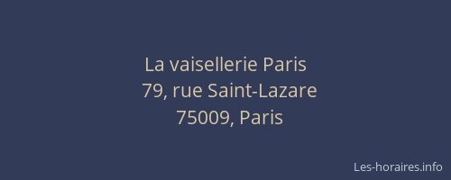 La vaisellerie Paris