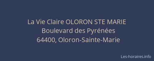 La Vie Claire OLORON STE MARIE