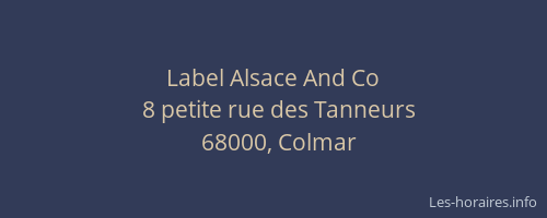 Label Alsace And Co