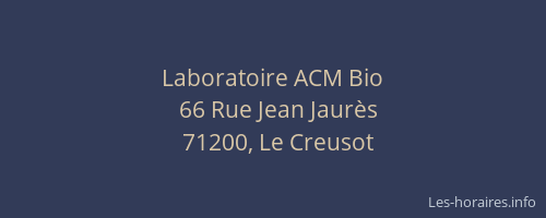 Laboratoire ACM Bio