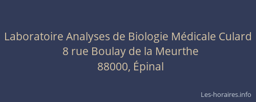 Laboratoire Analyses de Biologie Médicale Culard