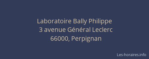 Laboratoire Bally Philippe