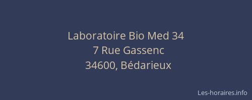 Laboratoire Bio Med 34