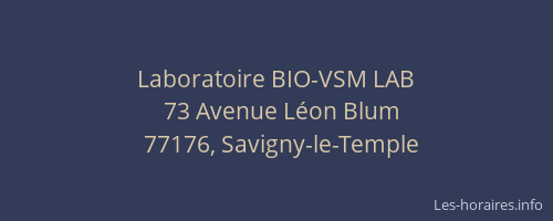 Laboratoire BIO-VSM LAB