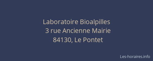 Laboratoire Bioalpilles
