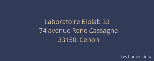Laboratoire Biolab 33