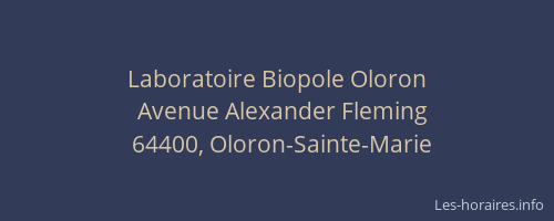 Laboratoire Biopole Oloron