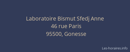 Laboratoire Bismut Sfedj Anne