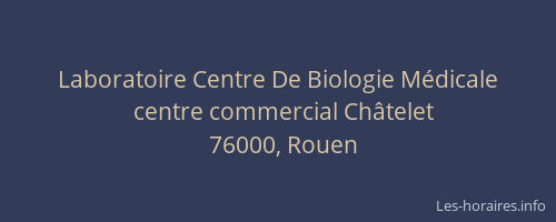 Laboratoire Centre De Biologie Médicale