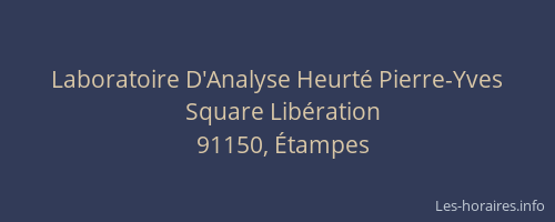 Laboratoire D'Analyse Heurté Pierre-Yves
