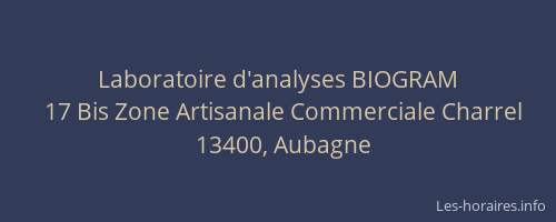 Laboratoire d'analyses BIOGRAM