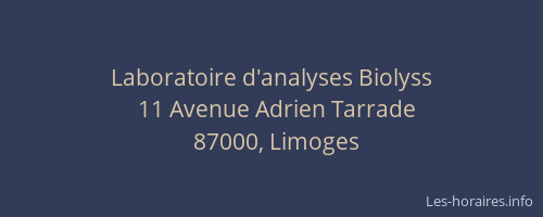 Laboratoire d'analyses Biolyss