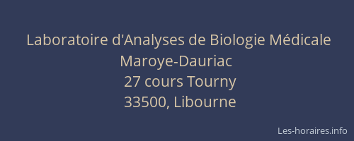 Laboratoire d'Analyses de Biologie Médicale Maroye-Dauriac