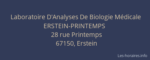 Laboratoire D'Analyses De Biologie Médicale ERSTEIN-PRINTEMPS