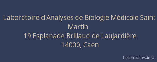 Laboratoire d'Analyses de Biologie Médicale Saint Martin
