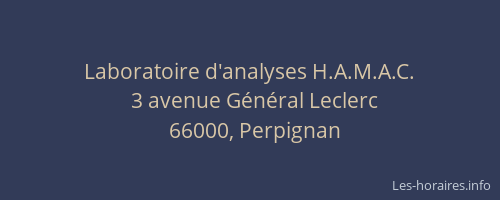 Laboratoire d'analyses H.A.M.A.C.