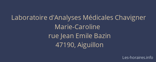Laboratoire d'Analyses Médicales Chavigner Marie-Caroline
