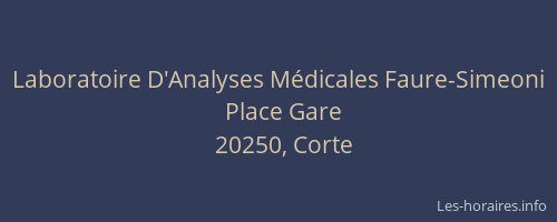 Laboratoire D'Analyses Médicales Faure-Simeoni