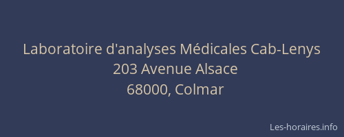 Laboratoire d'analyses Médicales Cab-Lenys