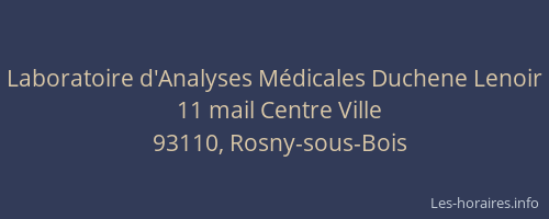 Laboratoire d'Analyses Médicales Duchene Lenoir