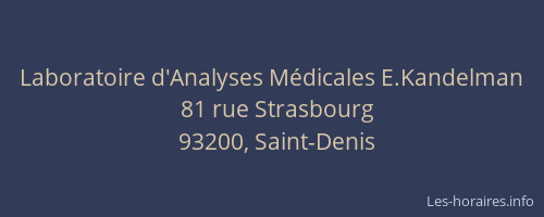 Laboratoire d'Analyses Médicales E.Kandelman