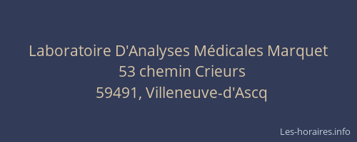 Laboratoire D'Analyses Médicales Marquet