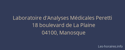 Laboratoire d'Analyses Médicales Peretti